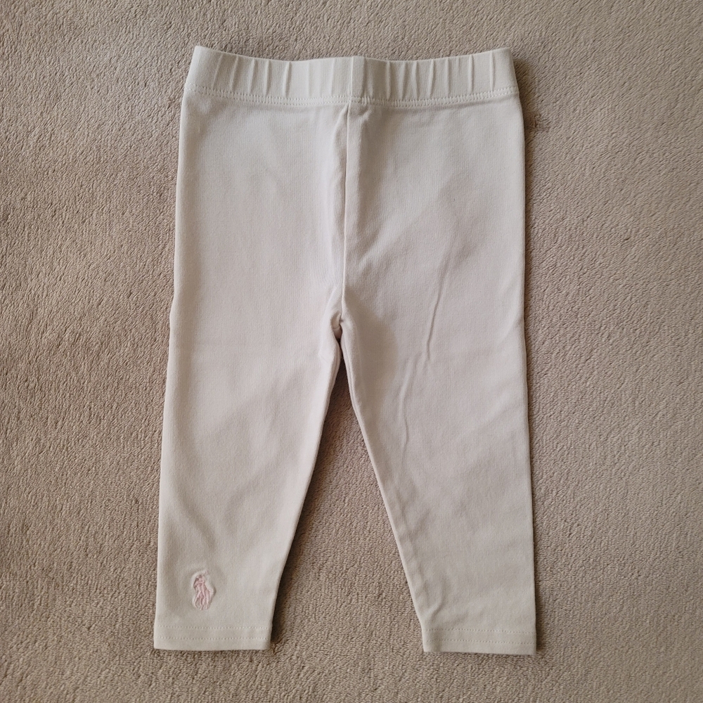 Ralph Lauren Baby Girl Cream Leggings       Size 9 Months